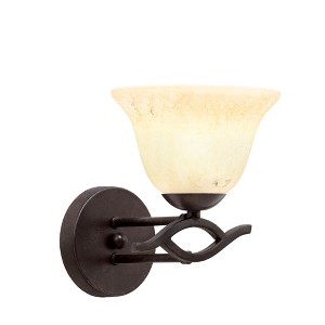 Toltec Lighting Revo 1 - Light Sconce in  Dark Granite with 7" Italian Marble Shade - 1 of 1