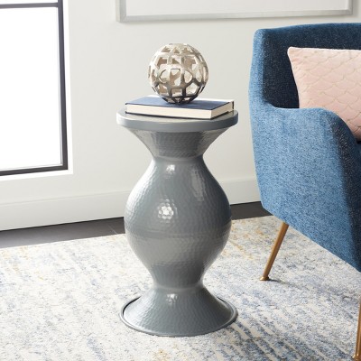 Astrid Small Hammered Gray Metal Stool