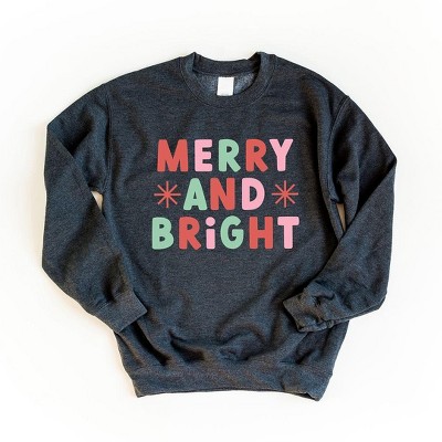 Simply Sage Market Women's Graphic Sweatshirt Retro Merry and Bright Stars