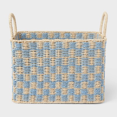 Woven Paper Large Kids' Storage Bin Blue - Pillowfort™