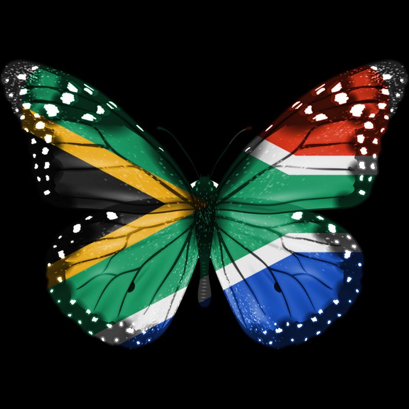 Women's Design By Humans Butterfly Flag Of South Africa By GiftsIdeas Racerback Tank Top, 2 of 3