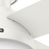 Hunter Fans 52" Dempsey Lighted Ceiling Fan Fresh White Finish with Integrated LED and Handheld Control - 2 of 4