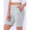 INSPIRE CHIC Women's Stripe Pajama Bottoms Soft Elastic Waist Drawstring Sleepwear Lounge Shorts with Pockets - 2 of 4