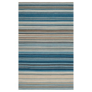 Blue/Multi Stripes Woven Area Rug - (4