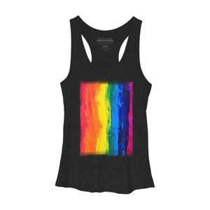 Adult Design By Humans Vertical Artistic Pride Flag By stevej Racerback Tank Top - 1 of 2