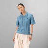 Members Only Women's Cable Knit Vintage Short Sleeve Polo Cardigan Sweater - 4 of 4