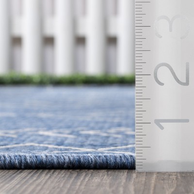 Blue Geometric Moroccan Indoor/Outdoor Area Rug