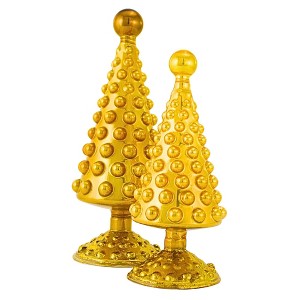 Cody Foster 8.0 Inch Mid-Century Modern Tree Straw Christmas Decorative Tree Set , Christmas Decor Christmas Vintage-Looking (2PC) - 1 of 4