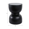 Mango Wood & Marble Accent Table Modern Side Table for Living Room, Bedroom & Office 18" Black - 3 of 4