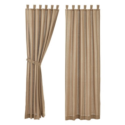 Stitched Burlap Natural Panel Set of 2 84x40  VHC Brands