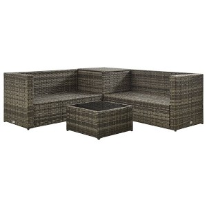 vidaXL Patio Furniture Set Set of 4 Grey, Dark grey - 1 of 4