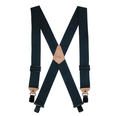 Ctm Men's Heavy Duty Clip-end Work Suspenders, Navy : Target