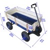 SKRAN Outdoor Sport Wagon All Terrain Pulling Pull-Along Wagons w/Wood Railing Air Tires Big Foot Panel Wagon w/Removable Wooden Side Panels - 3 of 4