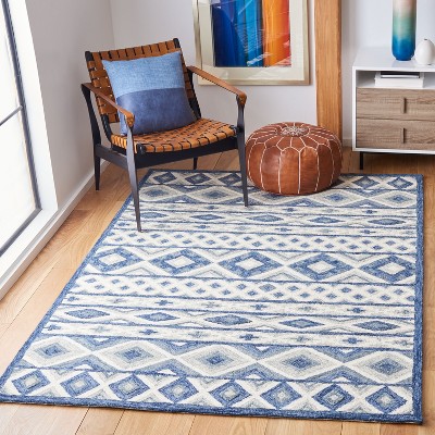 Roslyn Blue and Grey Hand-Tufted Wool Area Rug