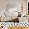 Upholstery Sleeper Sectional Sofa with Storage Bags and 2 cup holders on Arms - 2 of 4