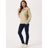Seta T Women's Casual Long Sleeve Half Zip V Neck Collar Ribbed Knit Sweater - 3 of 4
