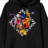 Dragon Ball Super The Movie Super Hero Characters In Checkered Diamond Long Sleeve Black Adult Hooded Sweatshirt - 2 of 3