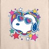 Women's - Peanuts - Snoopy Groovy Heart Lightweight French Terry Wide Neck Long Sleeve Shirt - 2 of 4