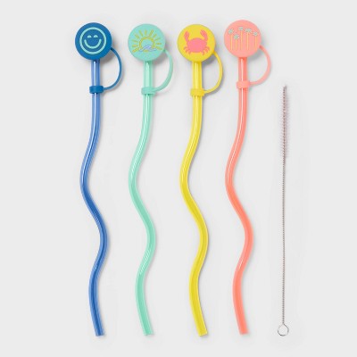 Clear Wavy Straws and Covers - Sun Squad™