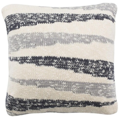 Imani Knit Pillow - Dark Grey/Light Grey/Natural - 20"X20" - Safavieh - image 1 of 3