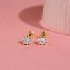 Girls' Clear 4 Prong CZ Solitaire Screw Back 14k Gold Earrings - In Season Jewelry - 4 of 4