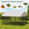 Akoasm 112.91 in. W Outdoor Large Metal Fence with Roof For Pets-Black - 3 of 4