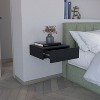Gulches Wall Mounted Nightstand, 5 Inch High in Black, Equipped with 1 Drawer - 2 of 4