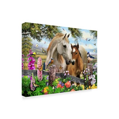 Trademark Fine Art -Howard Robinson 'Garden Horses' Canvas Art
