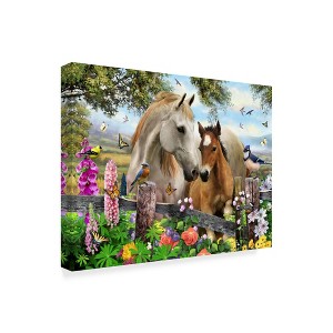 Trademark Fine Art -Howard Robinson 'Garden Horses' Canvas Art - 1 of 3