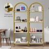 Arched Bookshelf, Freestanding Open Bookcase with Metal Frame, Industrial Corner Display Storage Shelf for Bedroom Living Room Office - 3 of 4