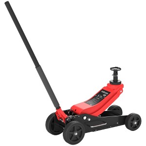 HOMCOM 3 Ton Big Wheel Off-Road Jack with Extra Saddle, Heavy Duty Steel Hydraulic Car Jack, Vehicle Lift Floor Jack for Trucks, SUVs, ATVs, Red - 1 of 4
