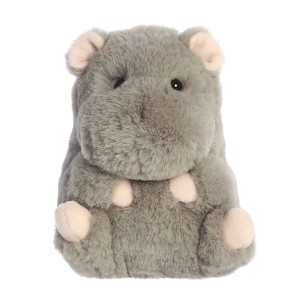 Aurora Mini Hortus Hippo Rolly Pet Round Stuffed Animal Gray 5.5" - 1 of 4