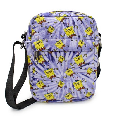 Nickelodeon Bag, Crossbody, SpongeBob SquarePants, Dancing, Tie Dye Purple, Vegan Leather