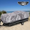 Pyle Heavy-Duty Boat Cover - Universal Fit, Waterproof, UV-Resistant, Marine Grade - Gray (PCVHP441) - 4 of 4