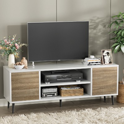 LACOO 58" Modern Simplicity TV Stand Media Console Fits TV's up to 65" - Scandi White