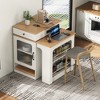 Whisen 59.5" Kitchen Island & Kitchen Storage Table with Extendable Dining Table, Double-sided Storage, 2 Drawers - 2 of 4