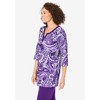 Woman Within 7-Day Three-Quarter Sleeve Grommet Notch Tunic - 4 of 4