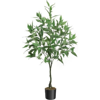 4FT Artificial Eucalyptus Tree, Faux Potted Plant with Realistic Silk Leaves, Indoor Outdoor Decor for Home, Living Room, Bedroom, Office
