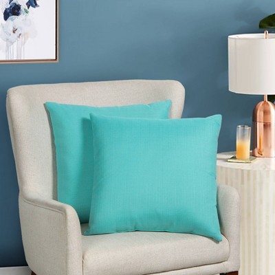 Solid Linen Textured Decorative Throw Pillow Set - Ocean Pacific