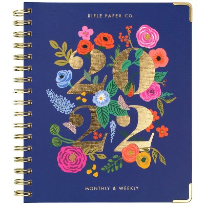 2022 Weekly/Monthly Planner Medium Hardcover 6.875"x8.75" Bouquet - Rifle Paper Co. for Cambridge