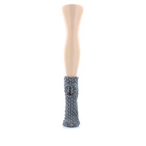 Memoi Women's Bow Knit Hand Knit Ankle Length Lounge Sock Med Gray Heather One Size - 1 of 2