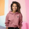 Dalix Butterfly Embroidered Fleece Cropped Hoodie Pullover Relaxed Fit Womens - 3 of 4