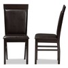 Set of 2 Thea Modern And Contemporary Faux Leather Upholstered Dining Chairs Dark Brown - Baxton Studio - 3 of 4