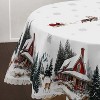 Christmas Reindeer Tablecloth with Bowknot & Plaid Pattern – Dustproof Holiday Dining Table Cover Home Decor - 4 of 4