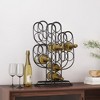 Aghana Digitals Cactus Design 13-Bottle Tabletop Wine Rack - Iron Frame, Modern Industrial Style, Black - 2 of 4