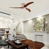Chic Crate 52" Flush Mount Ceiling Fan with Light & Remote, Solid Wood Blades, Reversible Quiet Motor, 6-Speed - 4 of 4