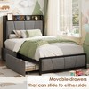 Twin-XL Size Bed Frame with 2 Storage Drawers and Charging Station - 4 of 4