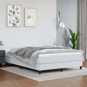 Bed Frame White Faux leather, plywood, engineered wood Queen - 1 of 4