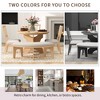 5-Piece Rustic Round Dining Table Set with 3 Upholstered Slat-Back Chairs and Curved Bench, Farmhouse Style for Kitchen or Dining Room - 4 of 4