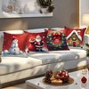 Lomsoe 4pcs Christmas Home Supplies, Bedding, Home Decor, Snowman, Santa Claus, Wreath, and Gingerbread House Printed Pillow Covers for Holiday Season - 2 of 4